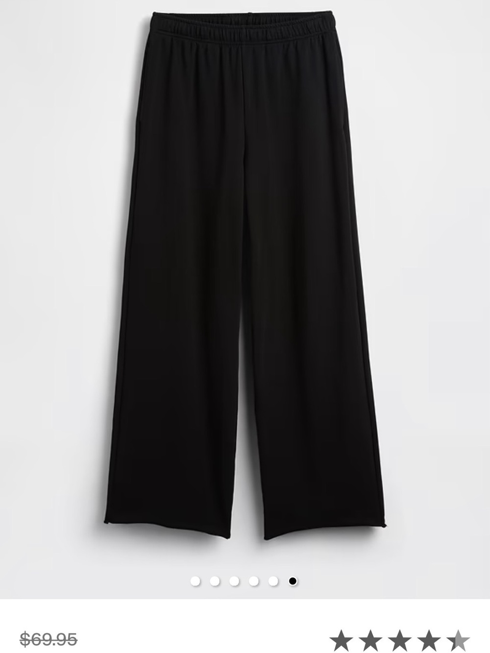 GAP vintage terry.Wide-Leg Pull-On Pants in Black